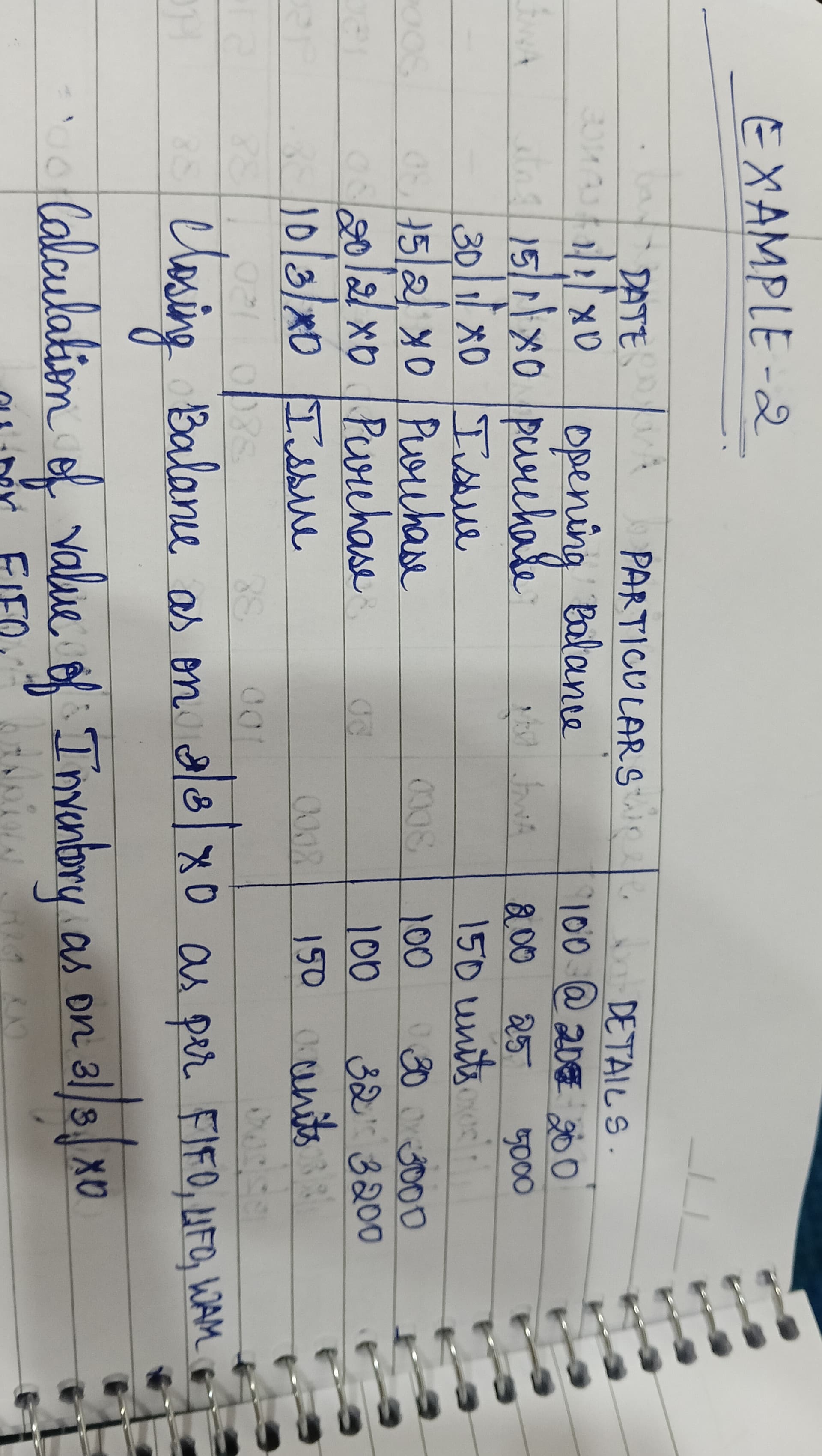 Image attached to the doubt: How to solve this using FIFO,LIFO, and weighted average method
