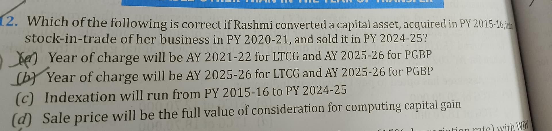 Image attached to the doubt: Iska year of charge for ltcg Ay21-22 aur fir pgbp Ay 25-26 nhi aayega????