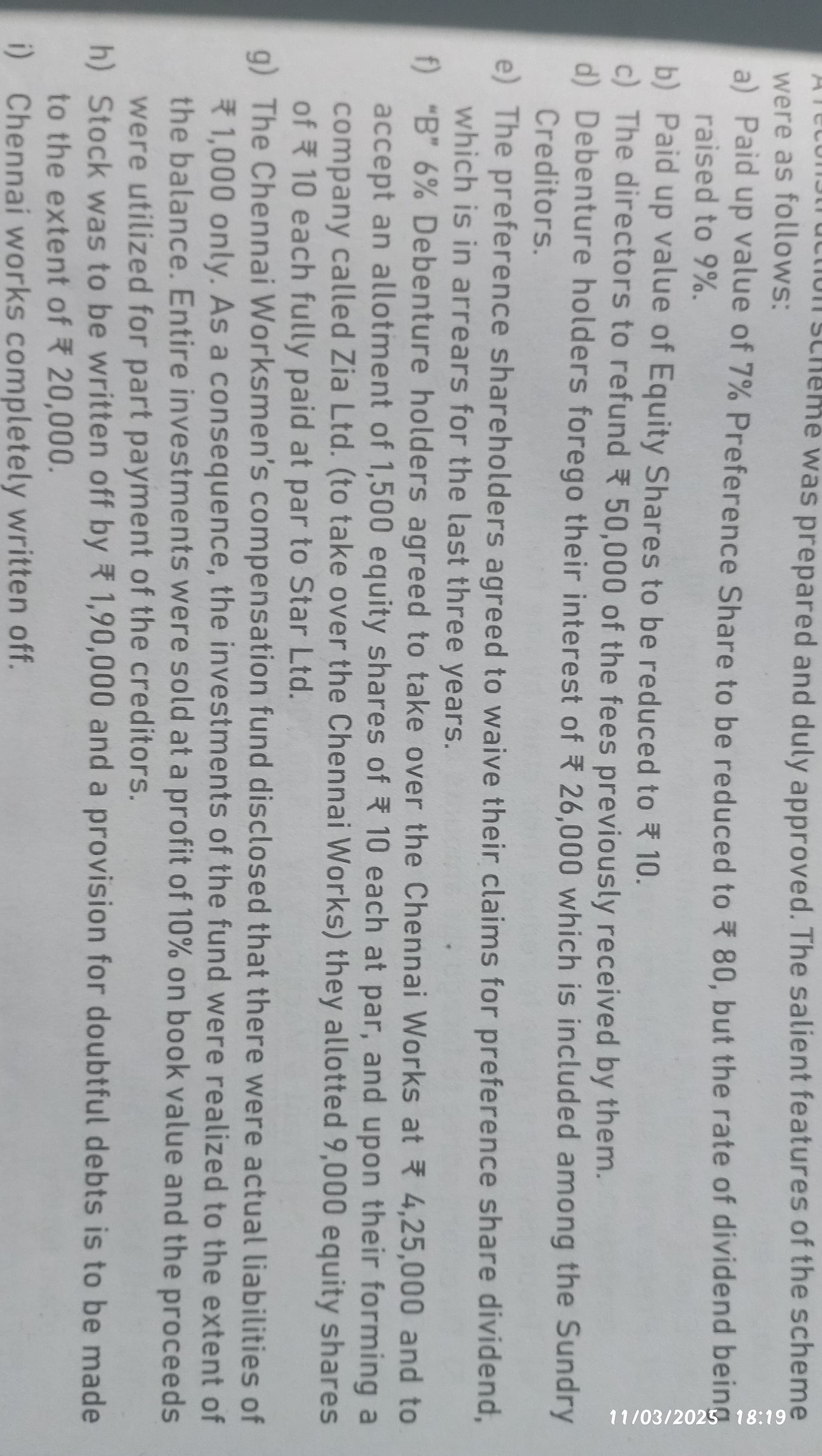 Image attached to the doubt: Can anyone explain the point (f). Internal reconstruction question.