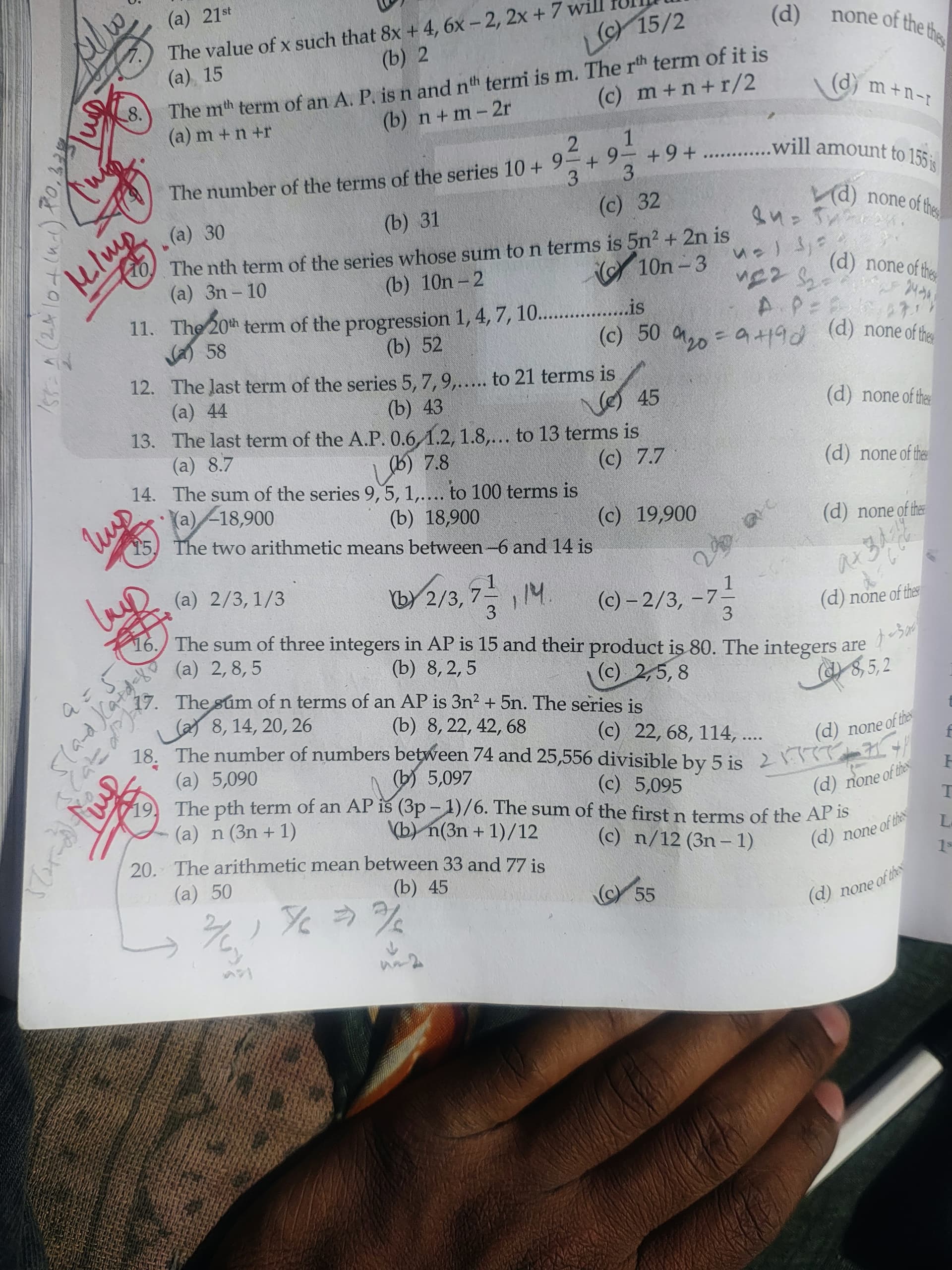 Image attached to the doubt: Question no 15