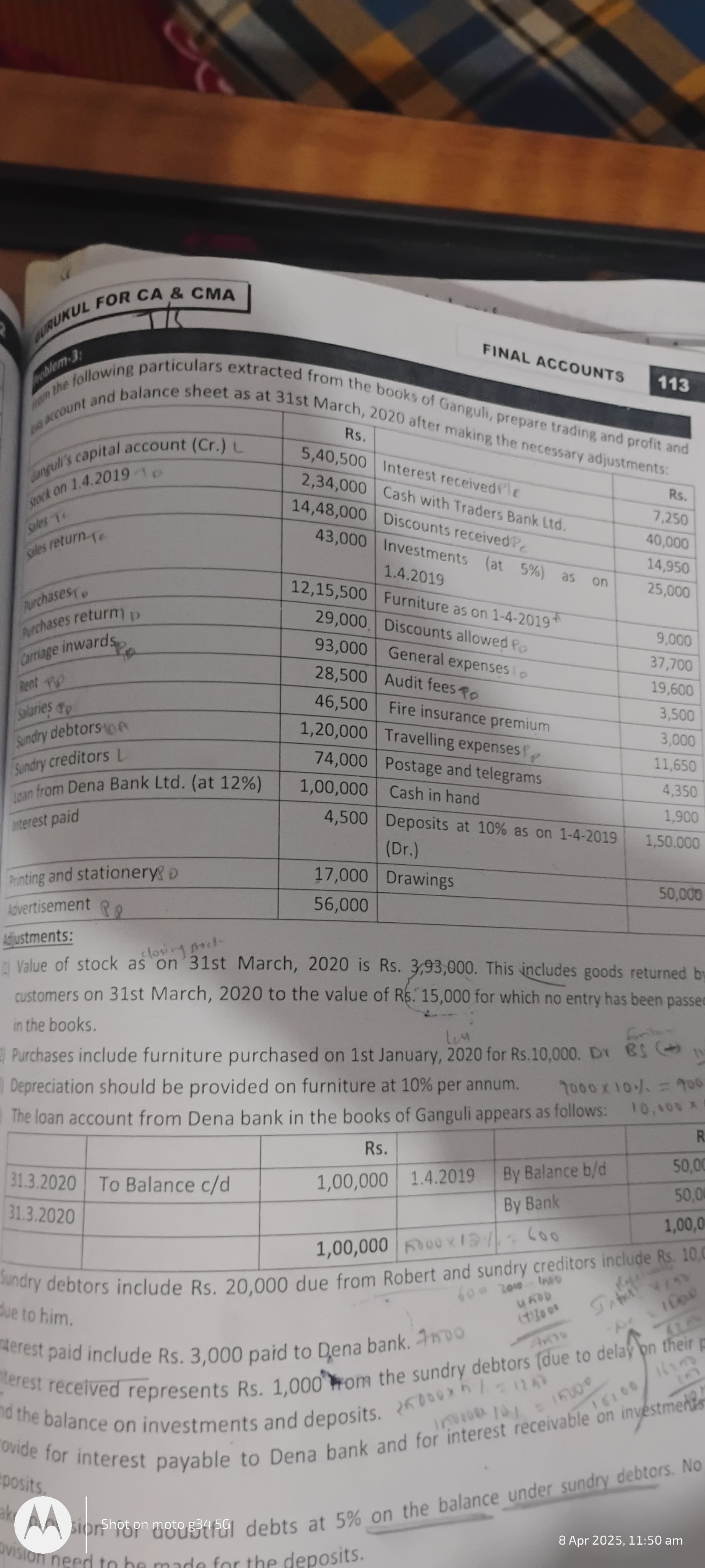 Image attached to the doubt: I want this answer with working notes plzz