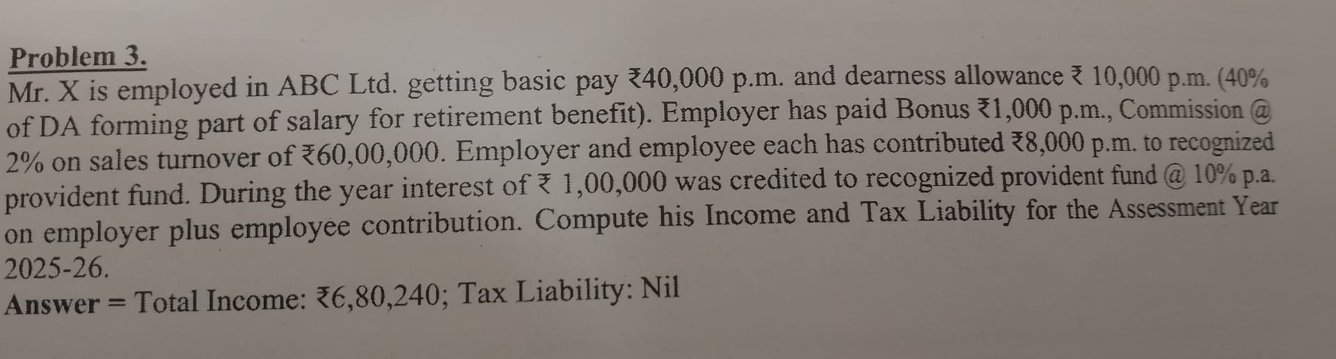 Image attached to the doubt: What is the amount of interest credited to RPF