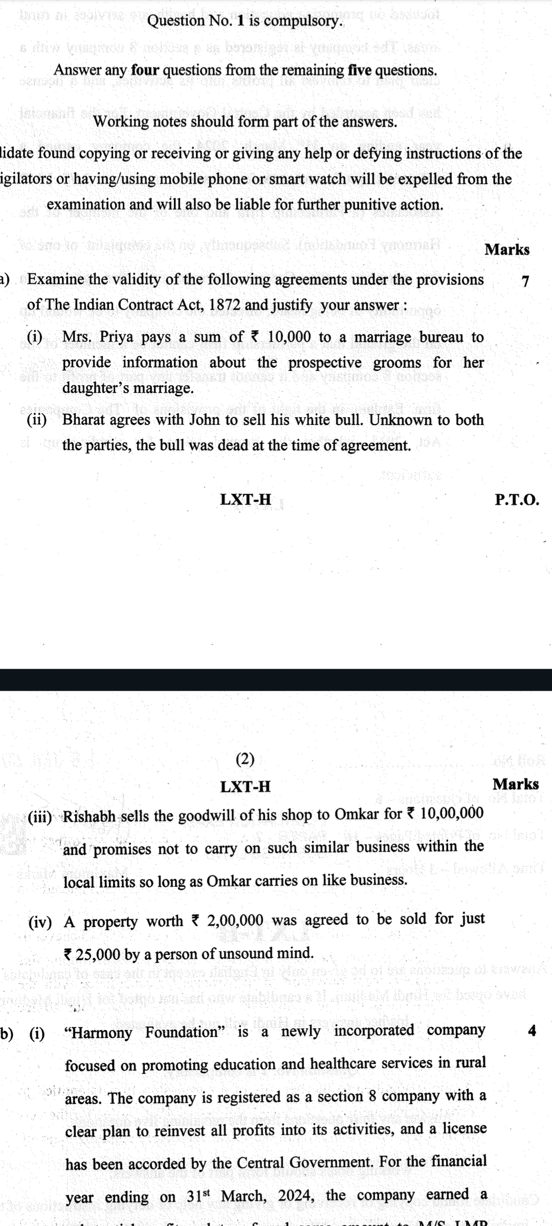 Image attached to the doubt: First question, sub question (a)