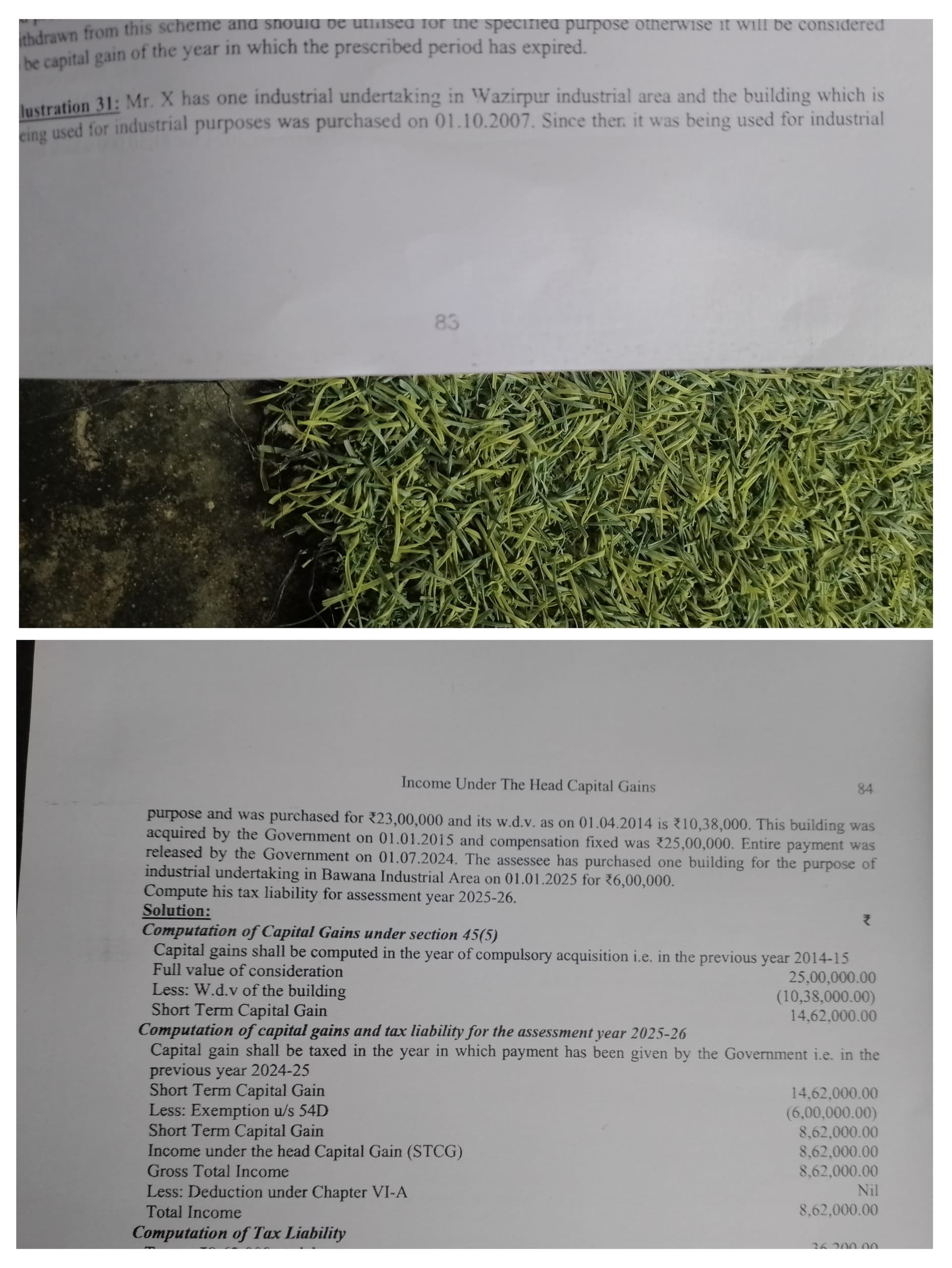 Image attached to the doubt: Is question ke andar cost of acquisition purchase cost na lekar wdv kyon Li…
