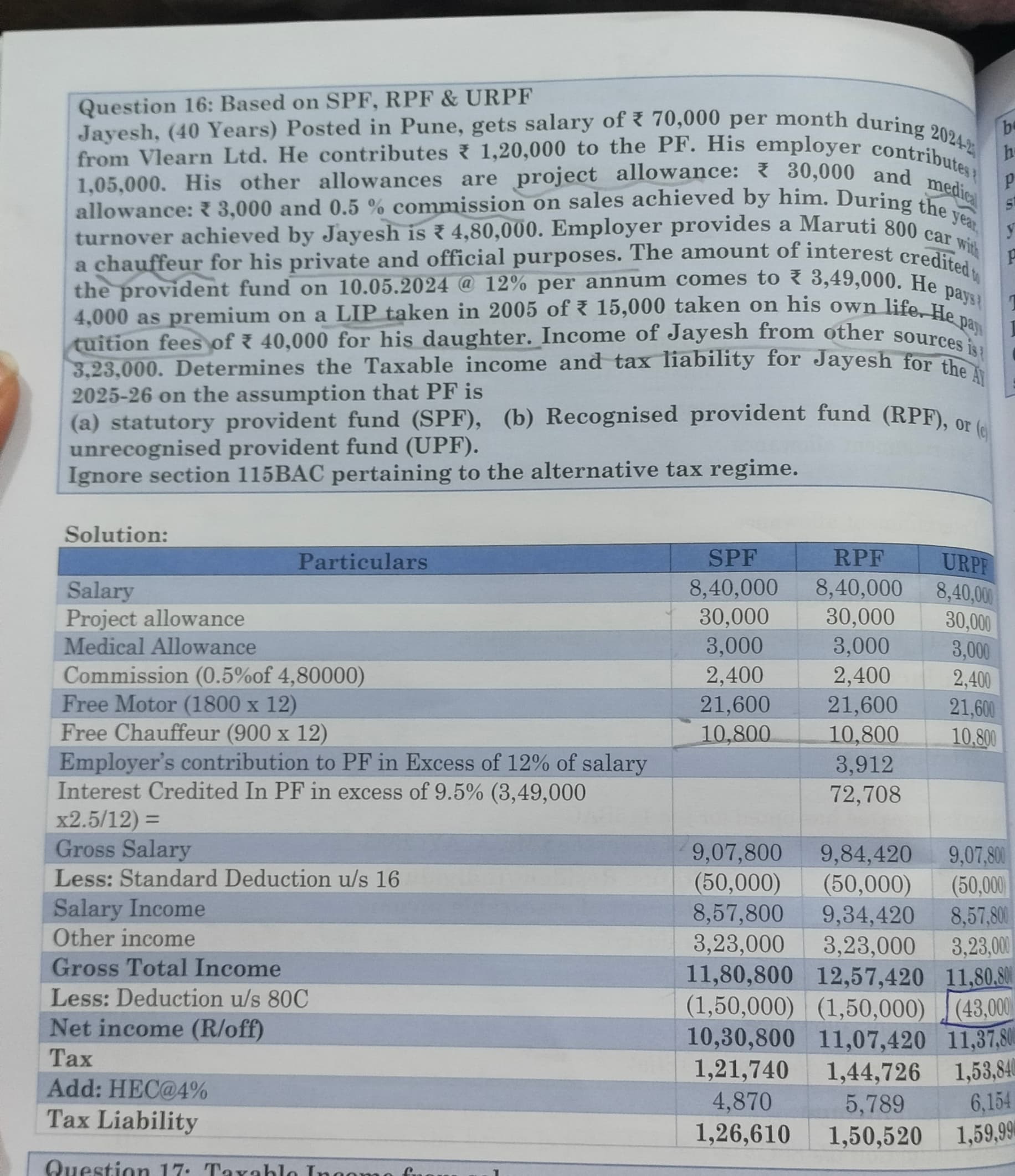 Image attached to the doubt: Can anyone help ki hume u recognised provident fund mei 43000 aur SPF&UPF mei…