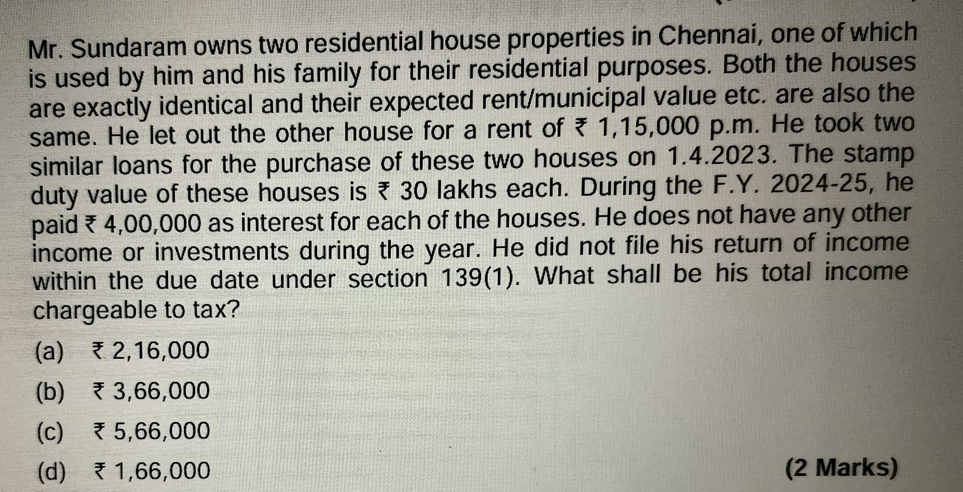 Image attached to the doubt: Ans this and Show calculation as well