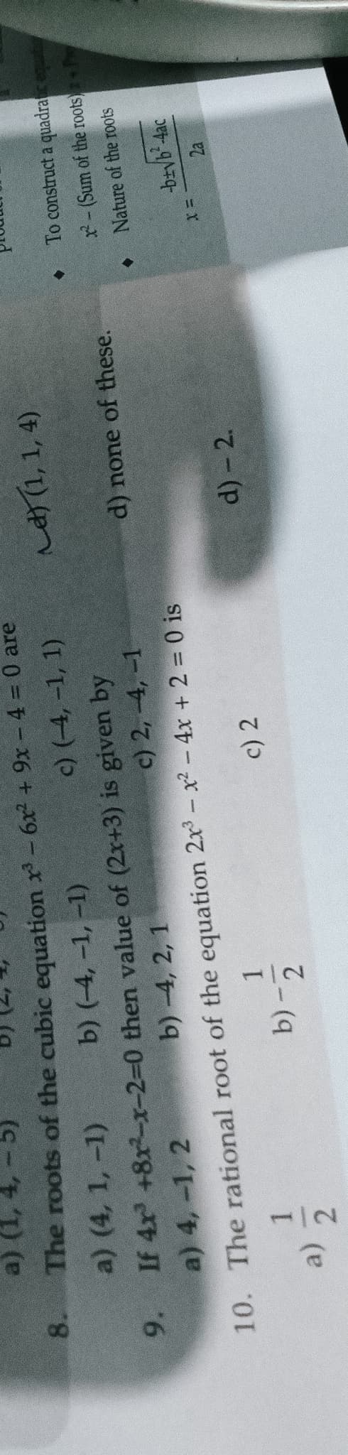 Image attached to the doubt: Question 9 solution