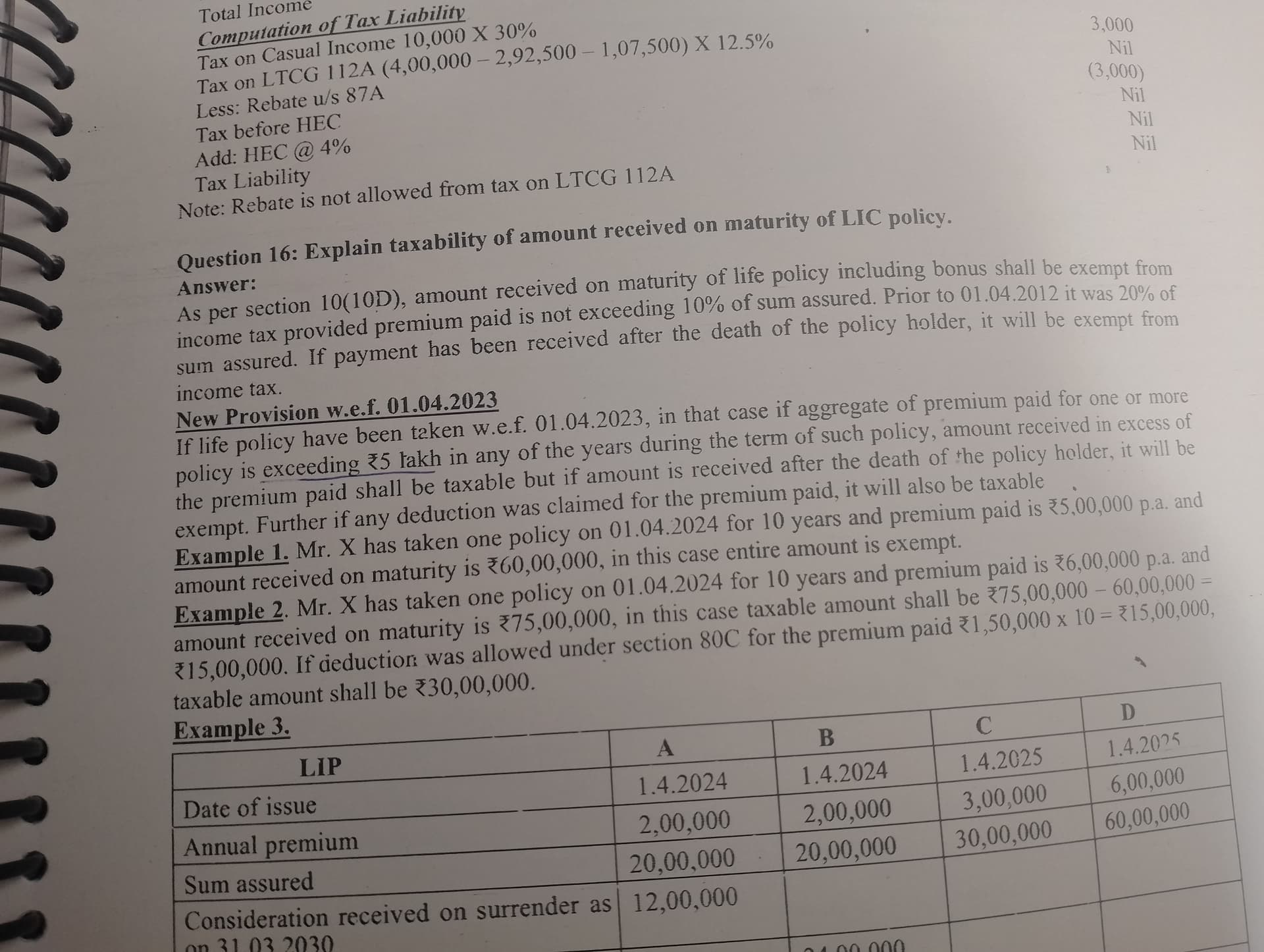 Image attached to the doubt: Other sources m LIC POLICY m ky premium paid not exceeding 10%......dekhna h…