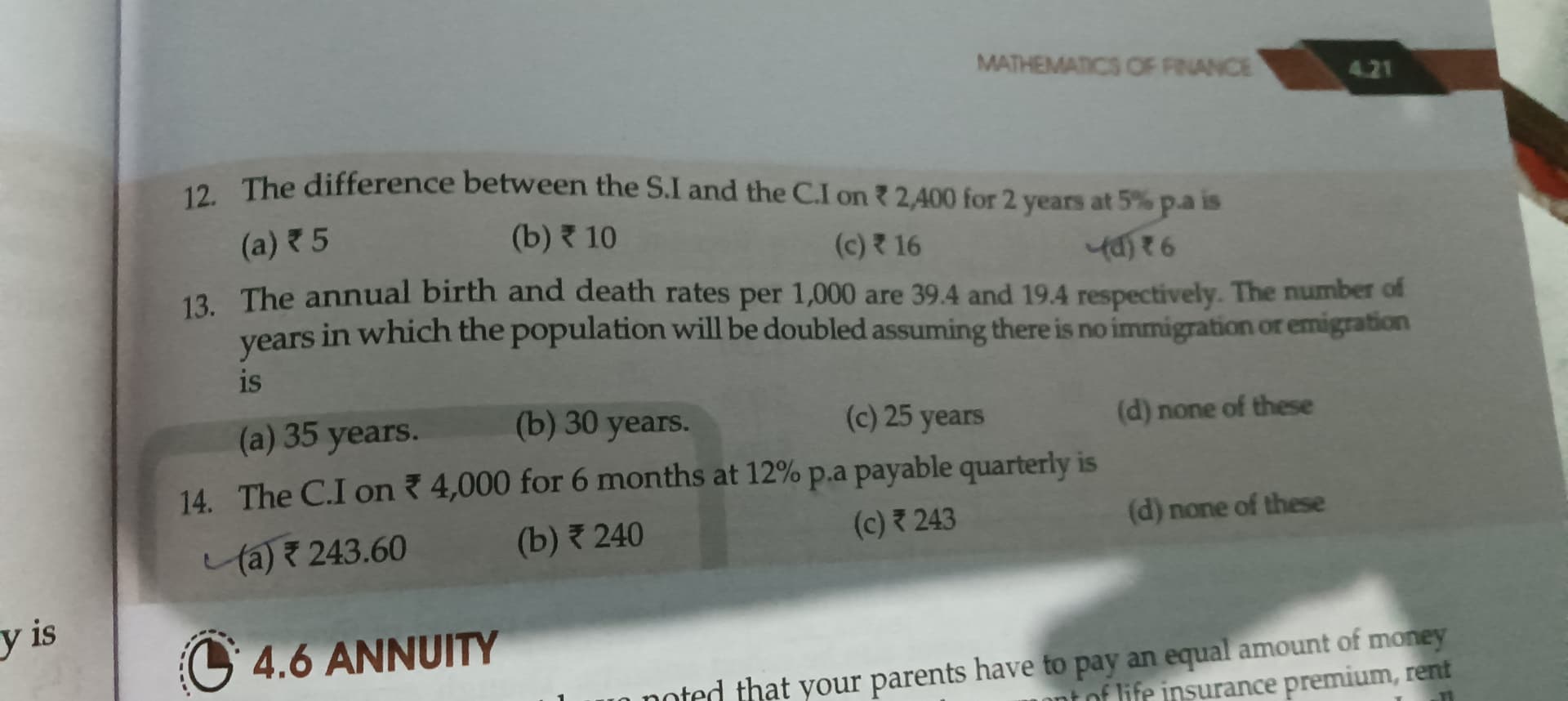 Image attached to the doubt: Please solve question 13