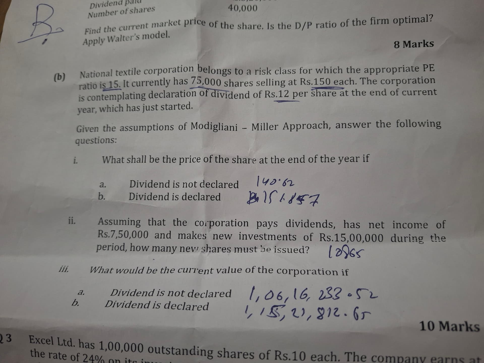 Image attached to the doubt: Can anyone help me solve Question [ B ]