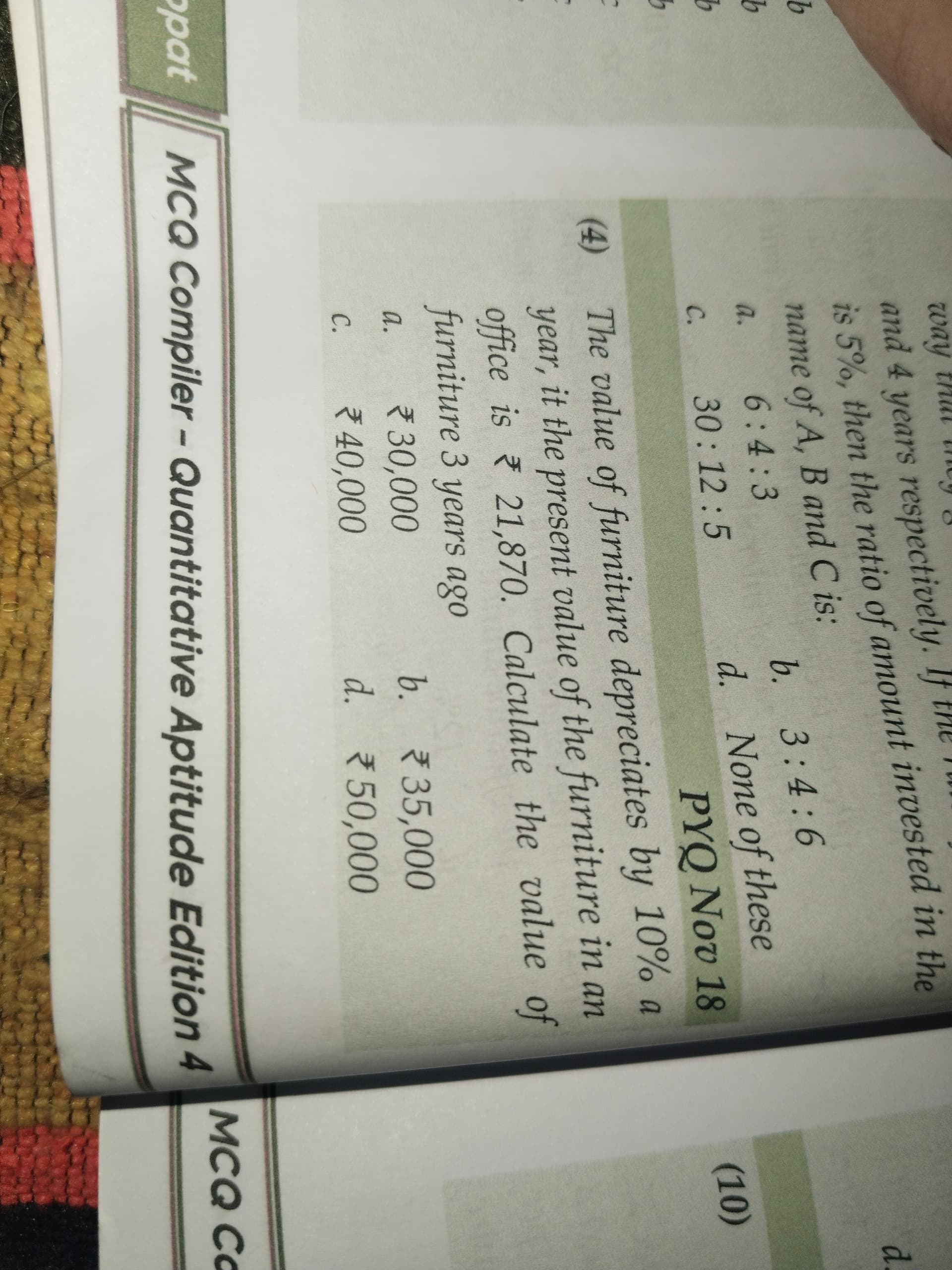 Image attached to the doubt: Please solve question 4 PYQ nov18 math for finance