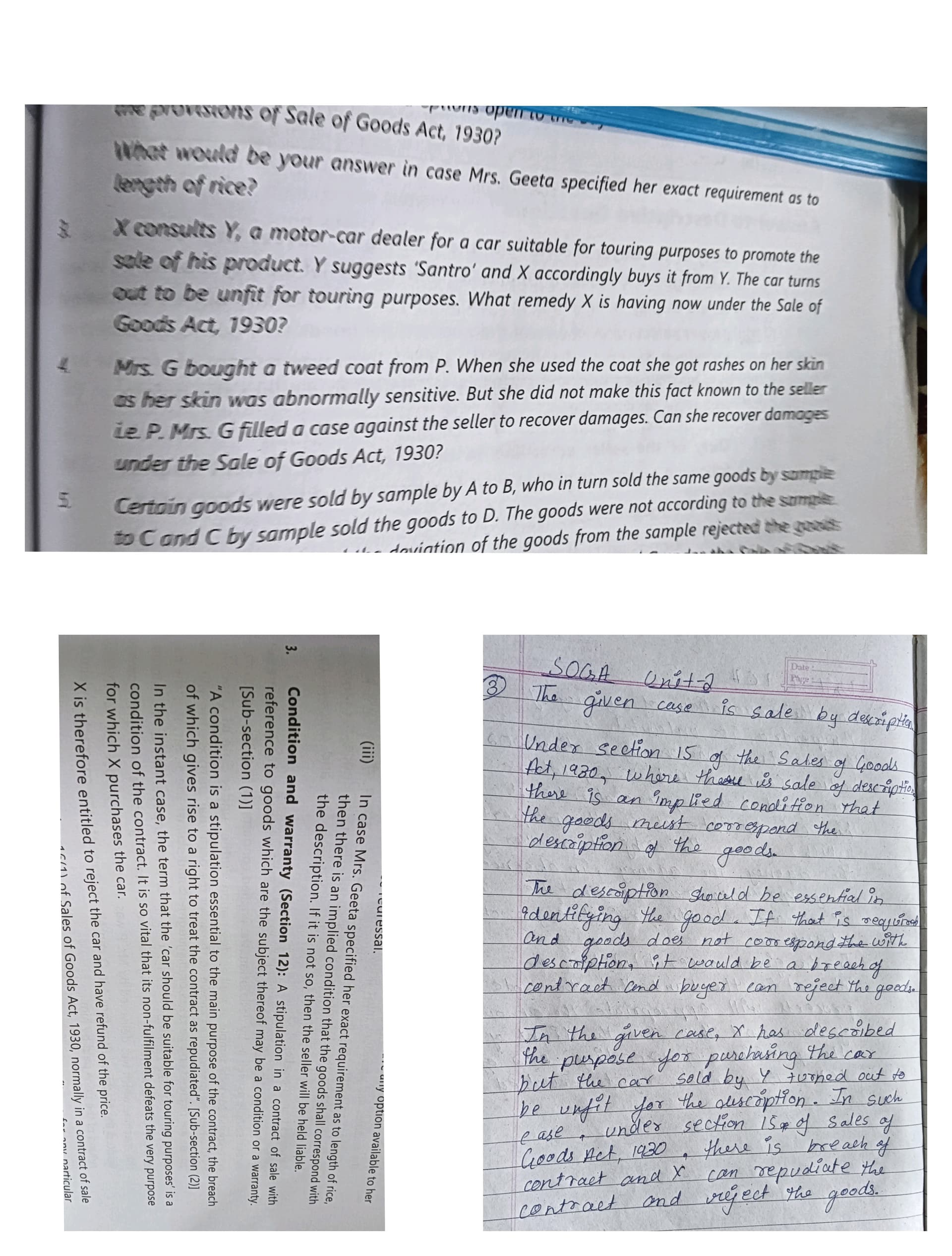 Image attached to the doubt: My answer of question 3 doesn't match with the study material answer Is my…