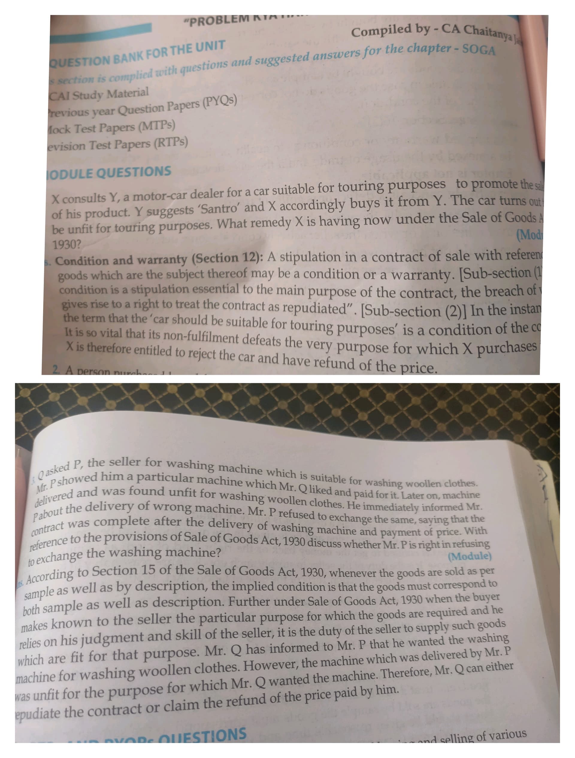 Image attached to the doubt: Can anyone please tell me why in 3rd question section 15 is used but section…