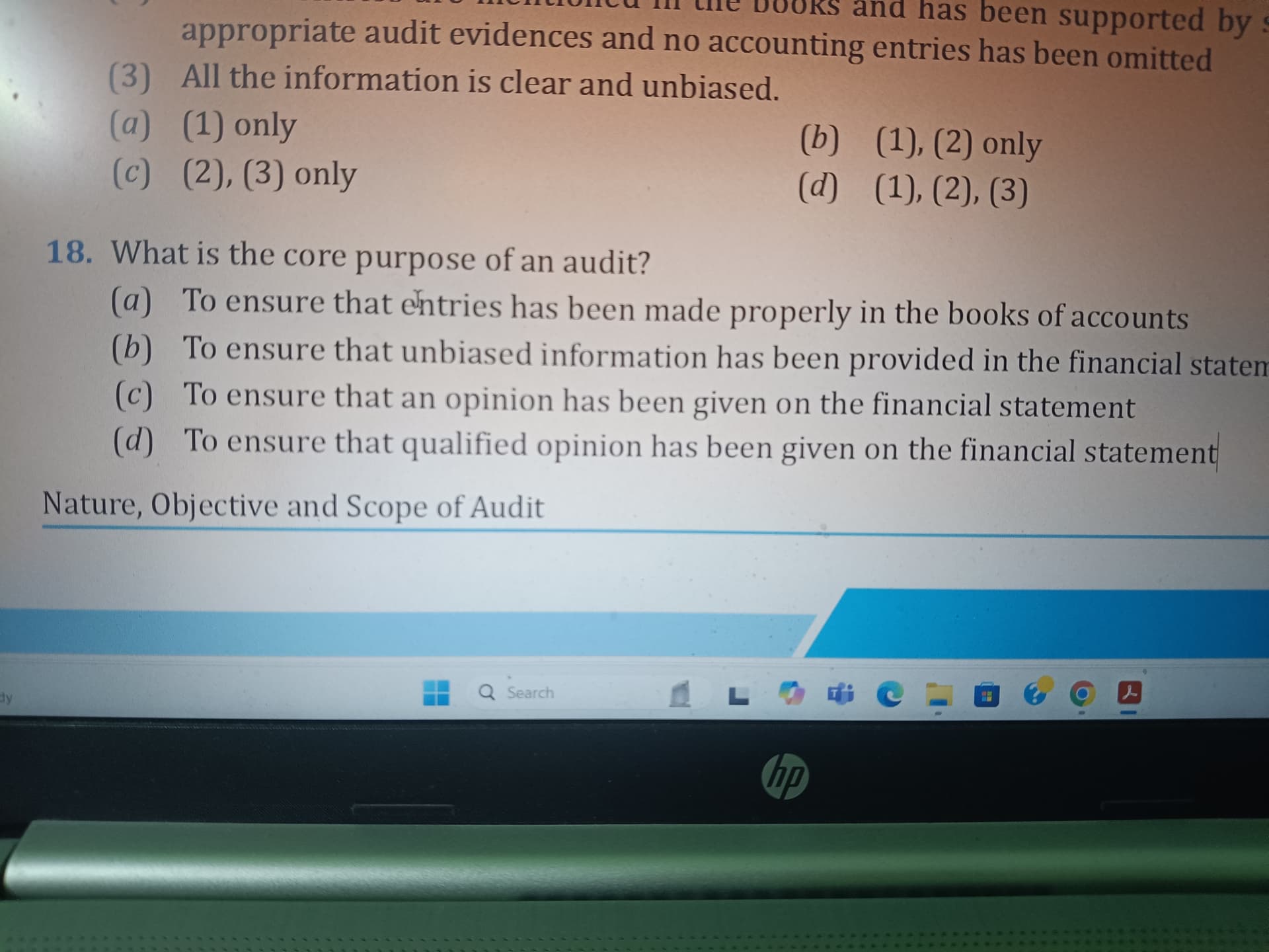 Image attached to the doubt: Answer the Question number 18
