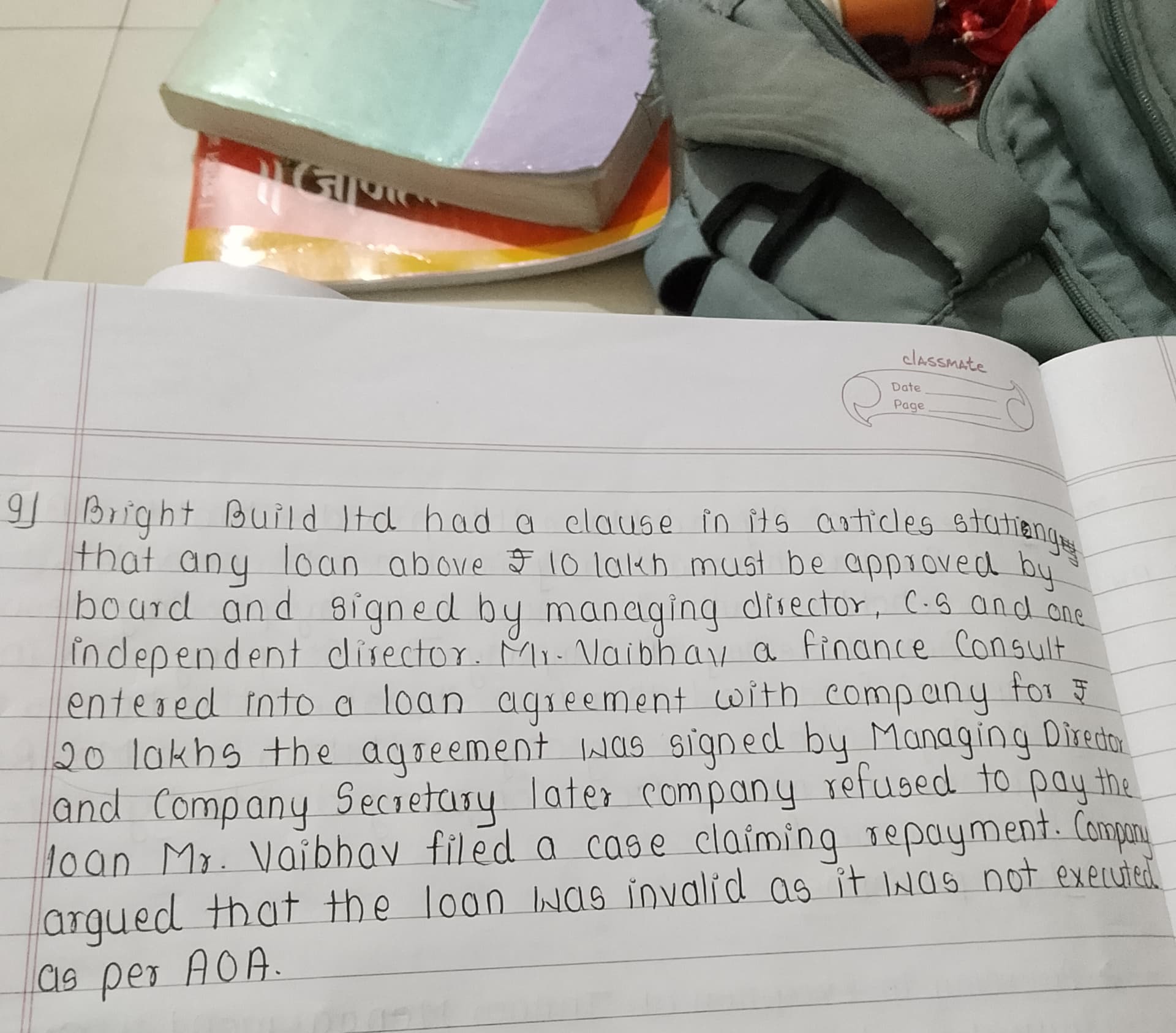 Image attached to the doubt: Is contention of bright build company is valid?