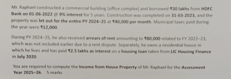 Image attached to the doubt: Will pre construction interest for the period of 10 months from 1st june 2022…