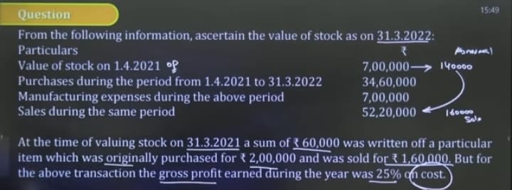 Image attached to the doubt: Plz anyone How to find cost in this question