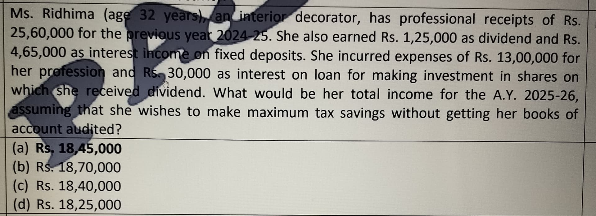 Image attached to the doubt: Calculation with explanation