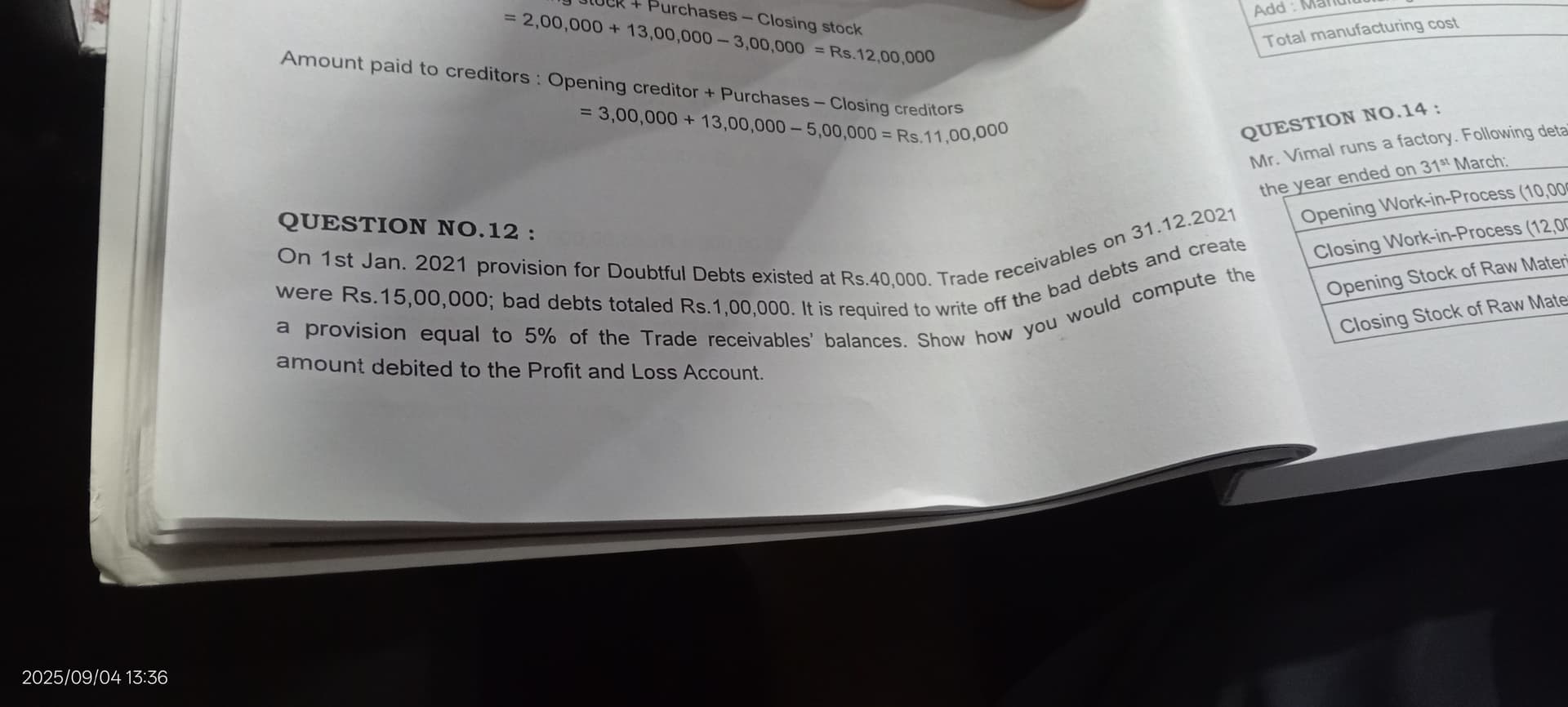 Image attached to the doubt: Sole proprietorship account