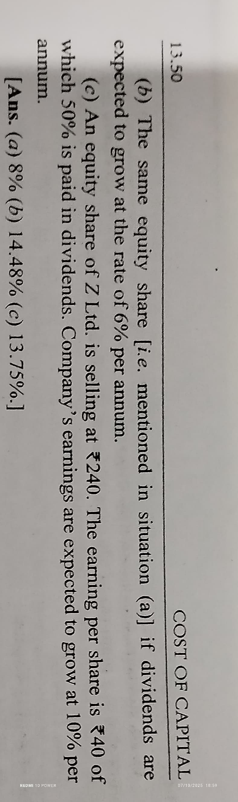 Image attached to the doubt: Can anyone provide me with a solution for this query ,please?