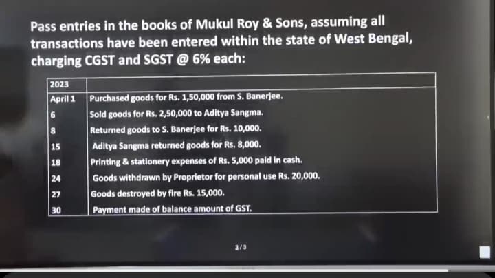 Image attached to the doubt: Why GST is not included in last 3 transactions