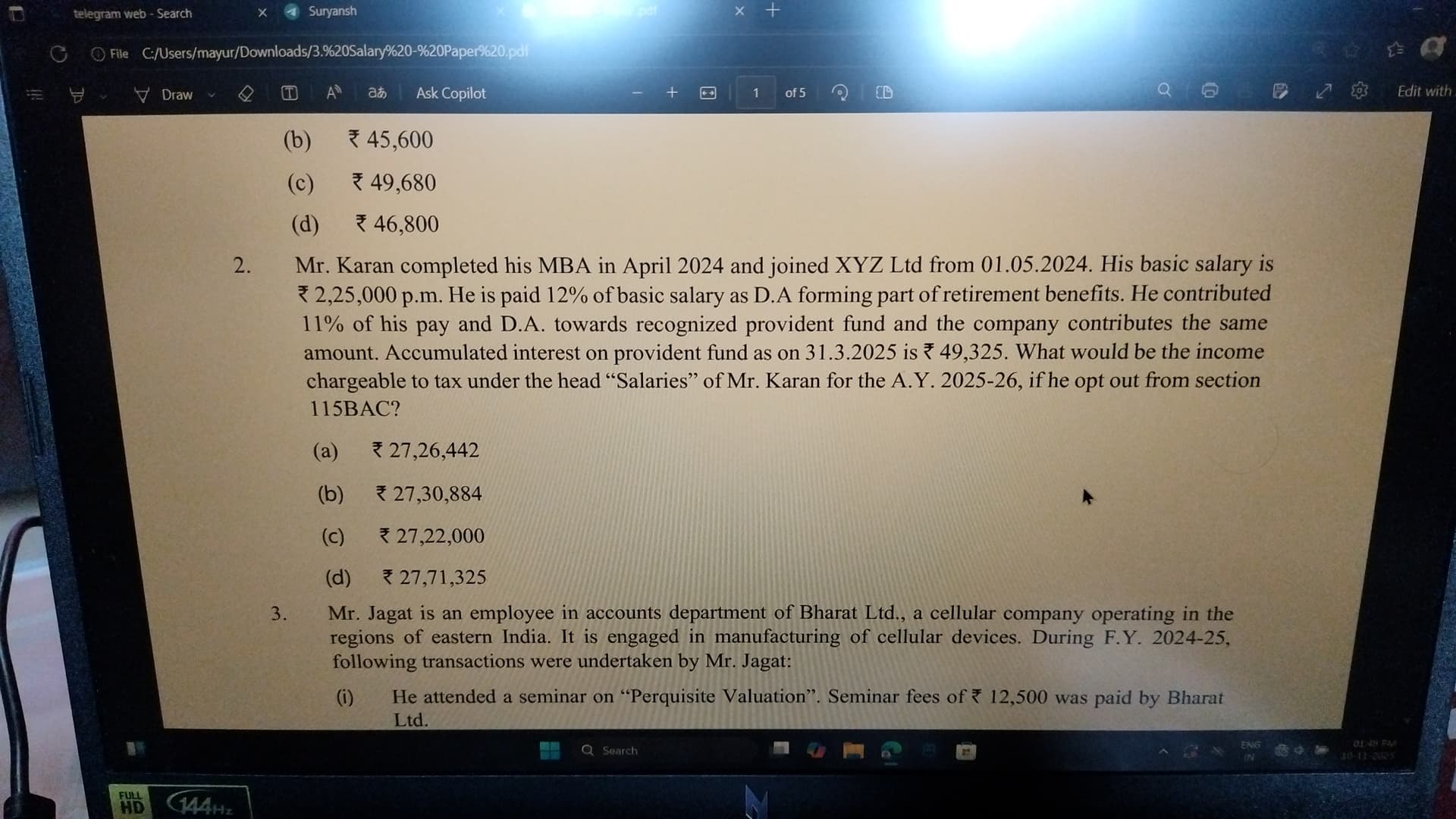 Image attached to the doubt: Solution of this question??