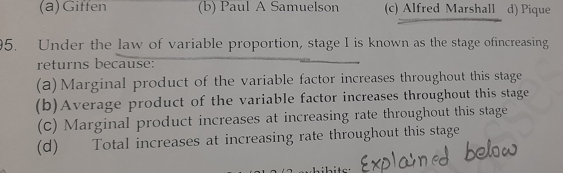 Image attached to the doubt: OPTION B IS AN ANSWER OR OPTION A Please give the ANSWER