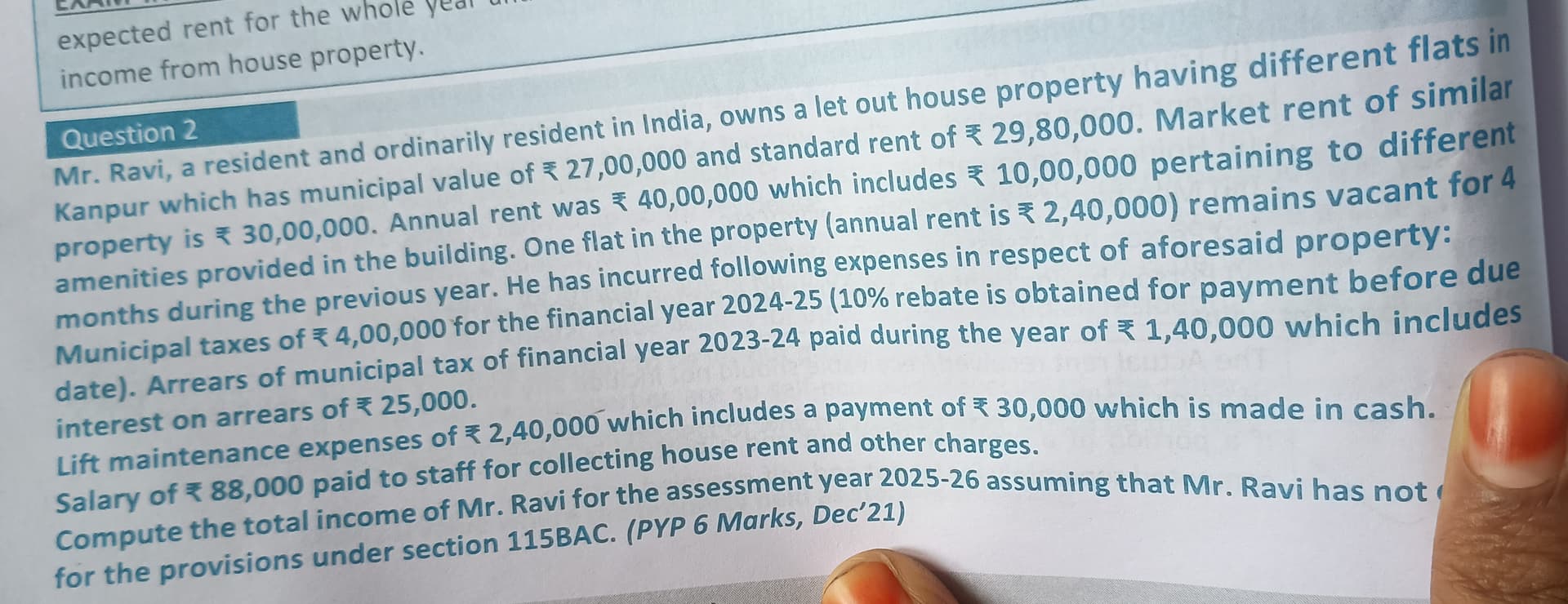 Image attached to the doubt: Solve this question with steps