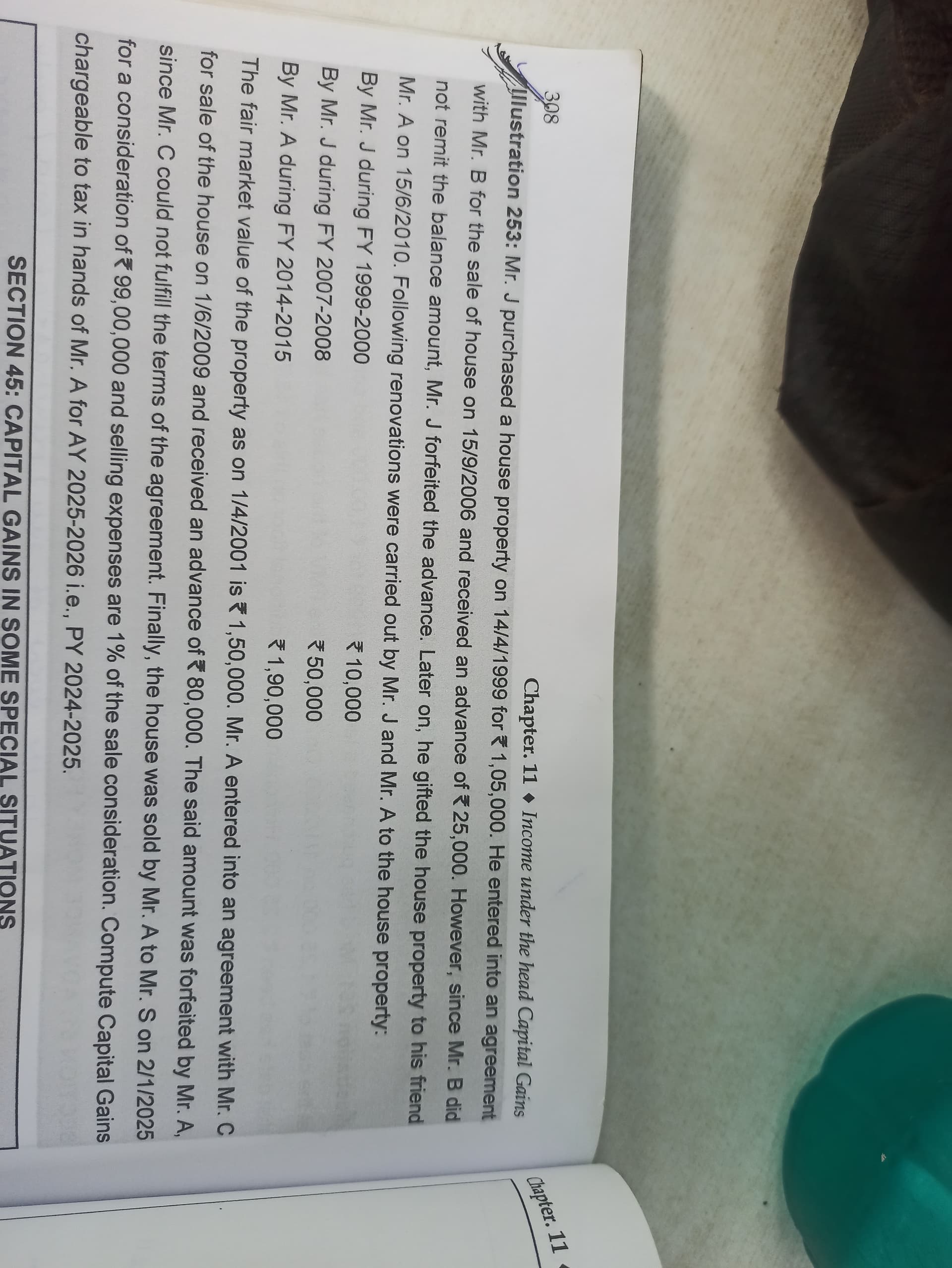 Image attached to the doubt: Will the advance money which is forfeited by the 2nd owner have to be reduce…