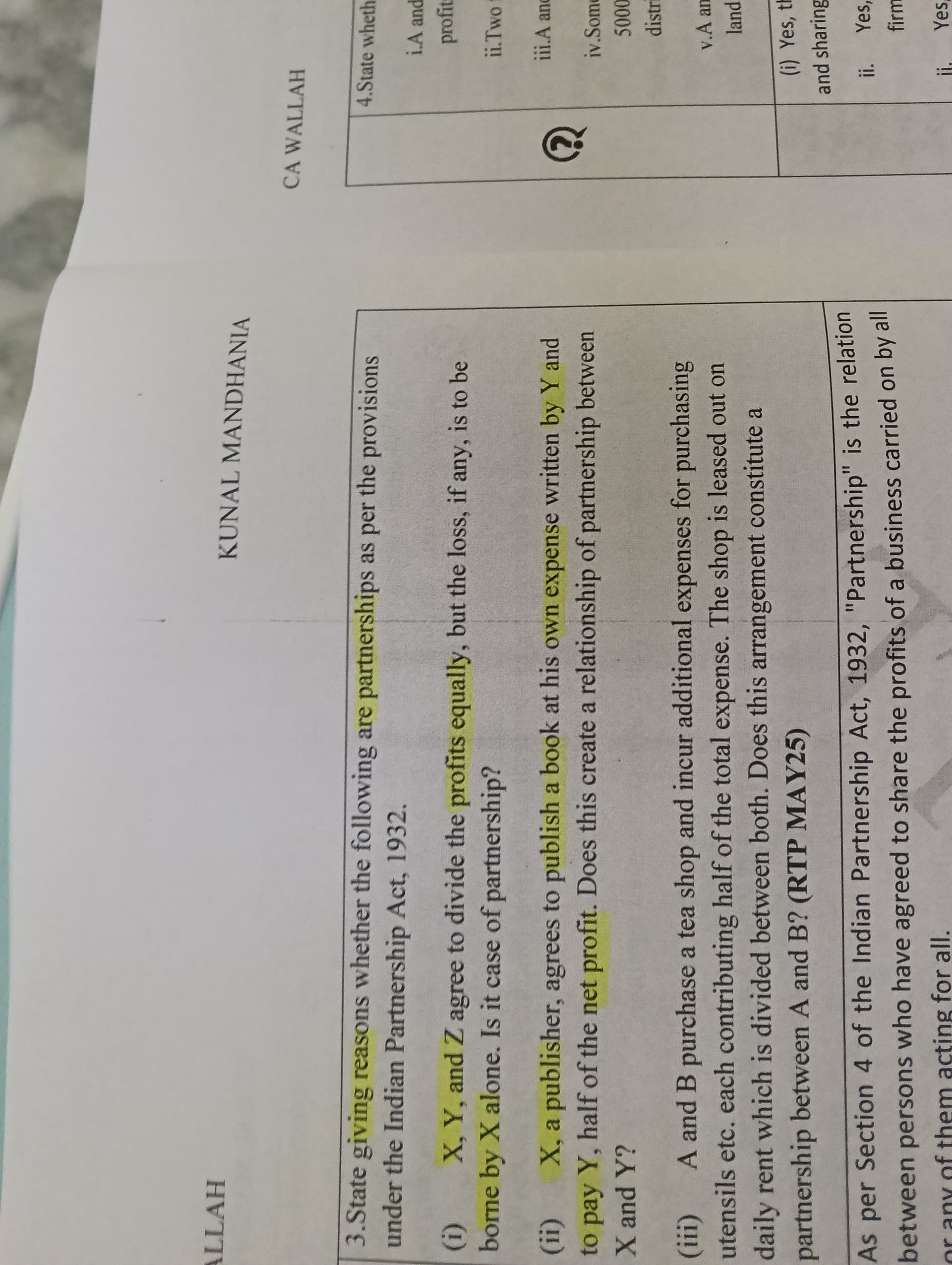 Image attached to the doubt: Can u explain point ii , kya 2 firm combine hoke patner bnn skti hai?