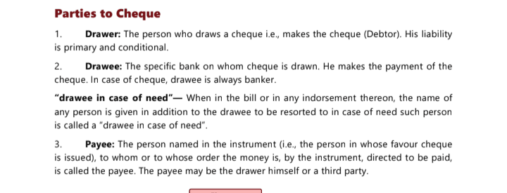 Image attached to the doubt: Can someone explain"drawee in case of need" in simple words?