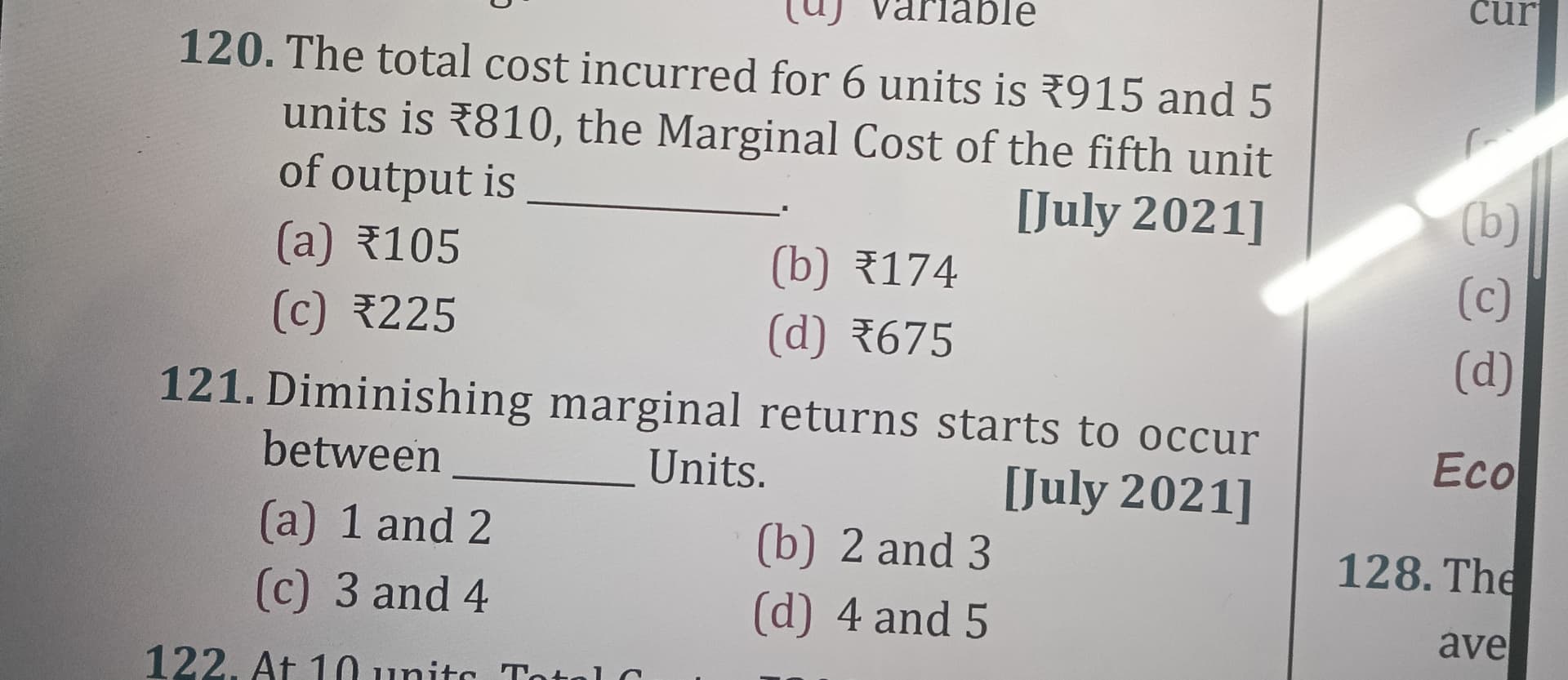 Image attached to the doubt: answer 121 how nd why