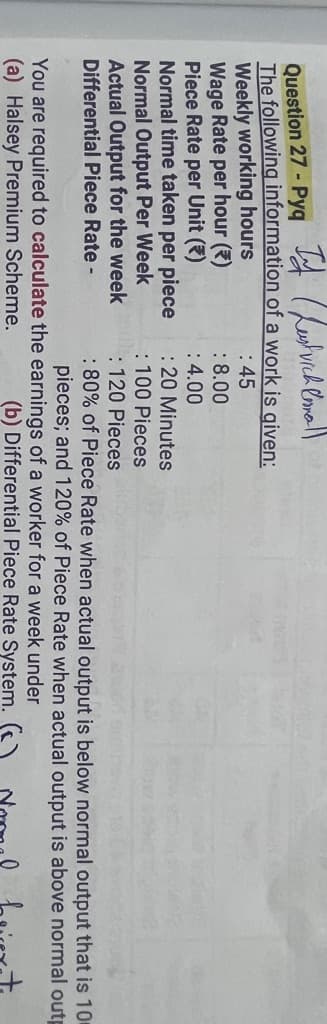 Image attached to the doubt: Iske actual hrs kaise nikalenge Chapter employee cost