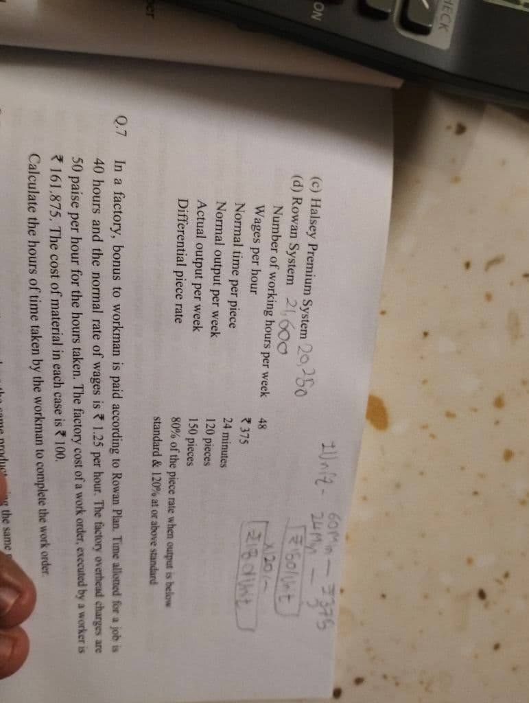 Image attached to the doubt: Please solve this Q.6 in detail of employee costing