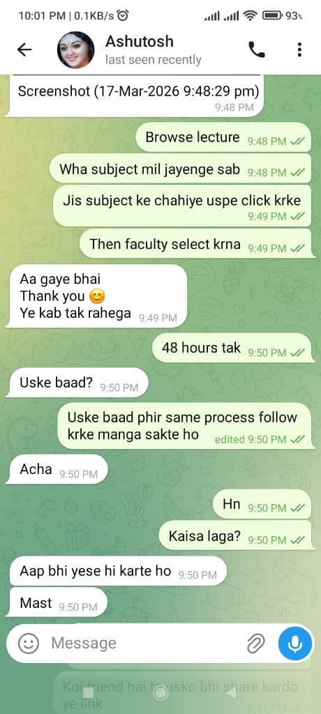 Image attached to the doubt: Paid batch free lectures.. Just follow and dm me