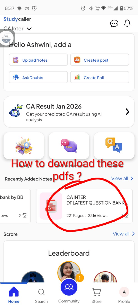 Image attached to the doubt: How to download pdfs released in the app?