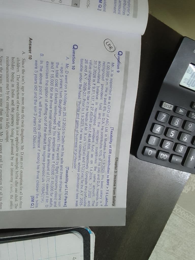 Image attached to the doubt: Ques no 9?