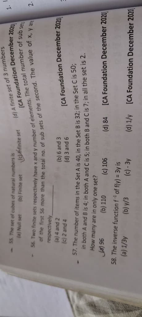 Image attached to the doubt: Question number 56 and 57 my answer is incorrect how to solve