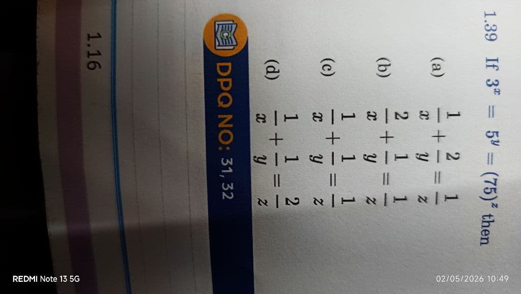 Image attached to the doubt: Doubt in the last step of this to find the final answer indices chapter