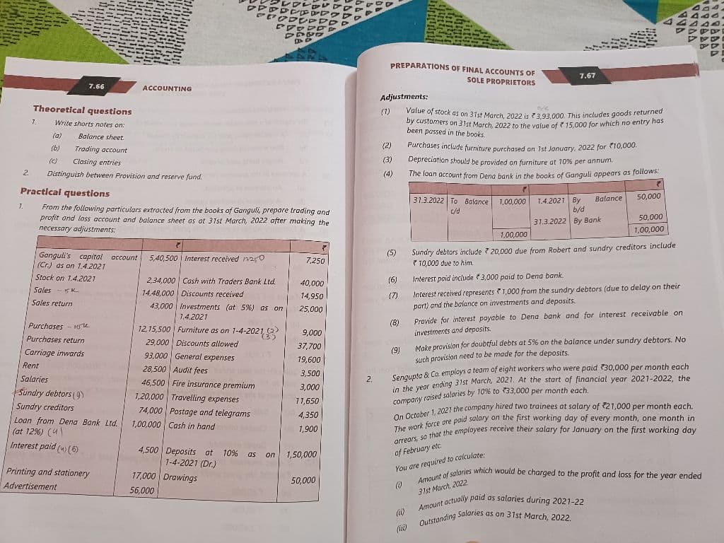 Image attached to the doubt: Practical question 1 mai jo answer given hai usme profit and loss a/c mai- To…