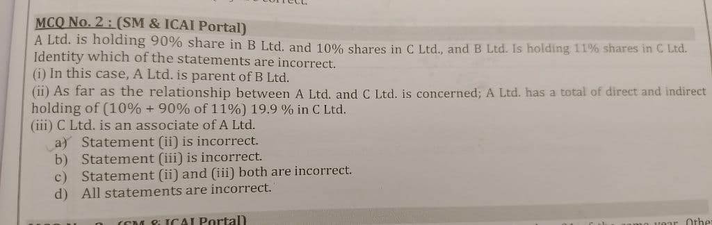 Image attached to the doubt: Can someone explain how second statement is incorrect . Don't we consider…