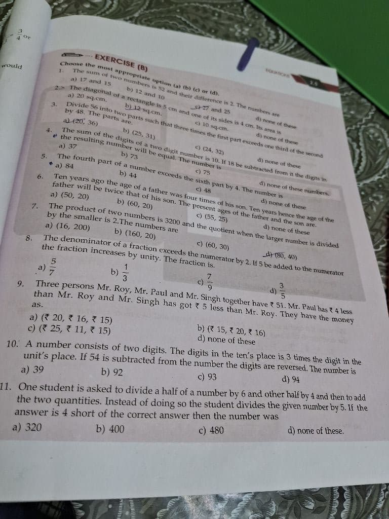 Image attached to the doubt: Solve this question 5 to 11