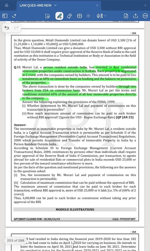 Image attached to the doubt: Directly company ko remit kiya - violation of section 3 Toh transaction…