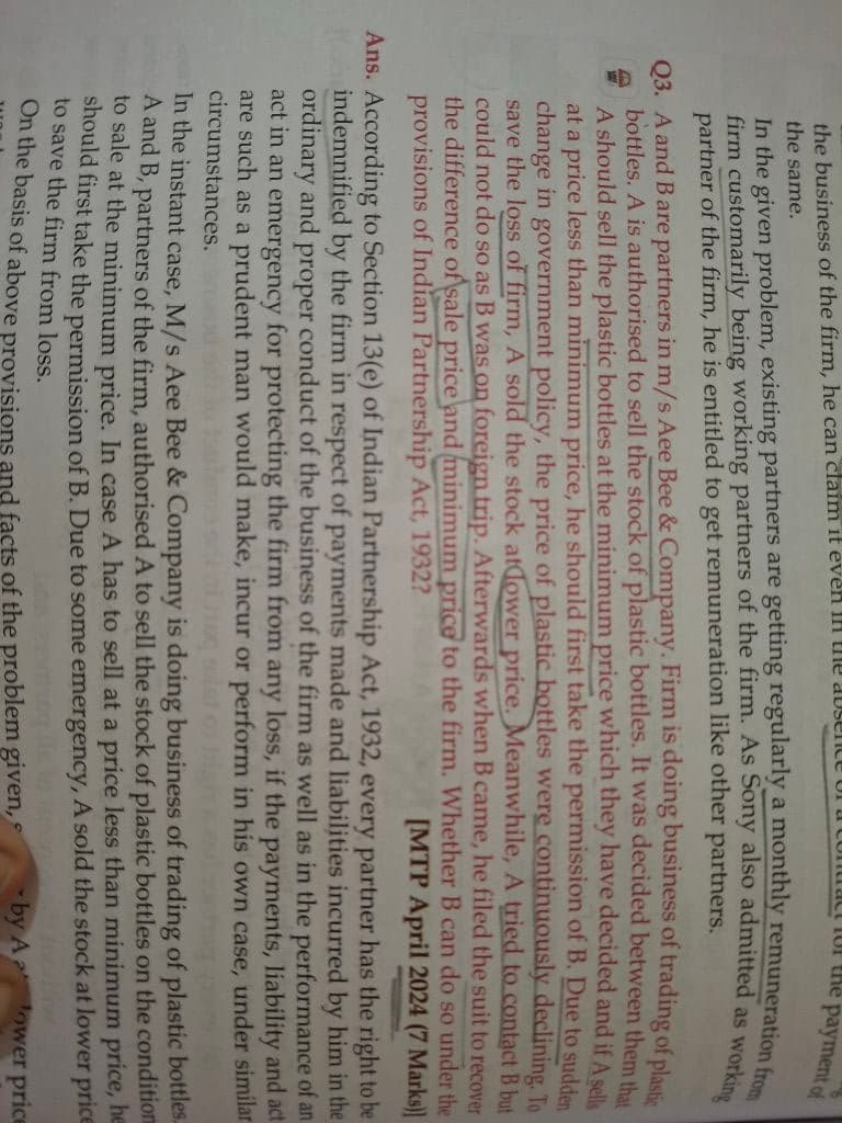 Image attached to the doubt: Q3 me section 21 nahii aana chahiye?