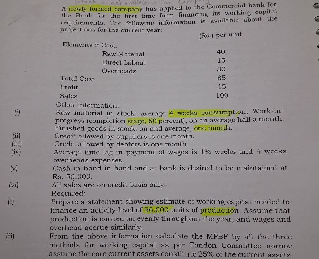 Image attached to the doubt: anyone koi this question... solve karke samjha sakte hai?.. working capital…