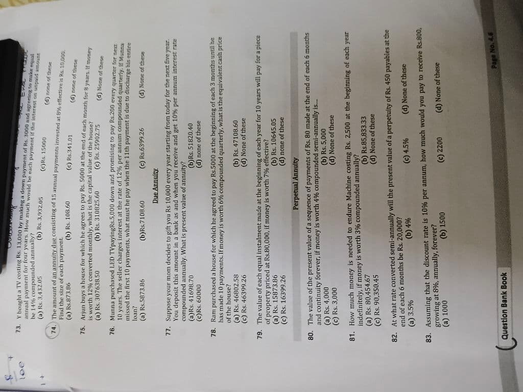 Image attached to the doubt: Please solve question no 74