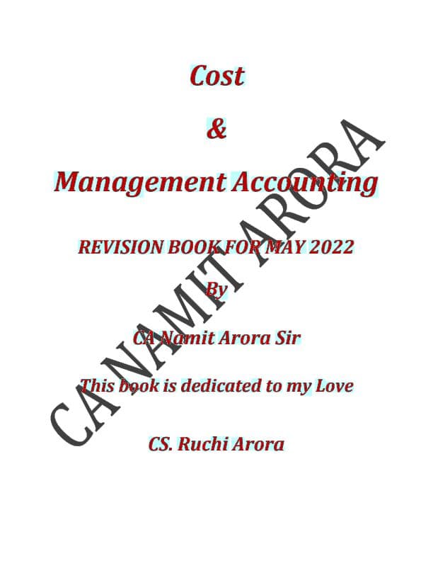 First page of Revision Book by CA Namit Arora