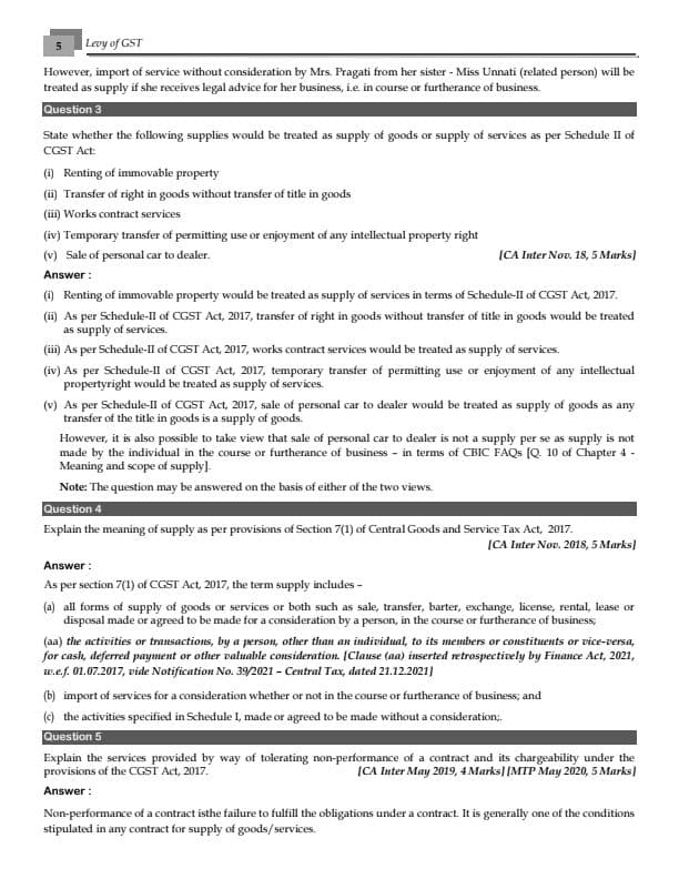 First page of Amendment Questions by CA Yashwant Mangal