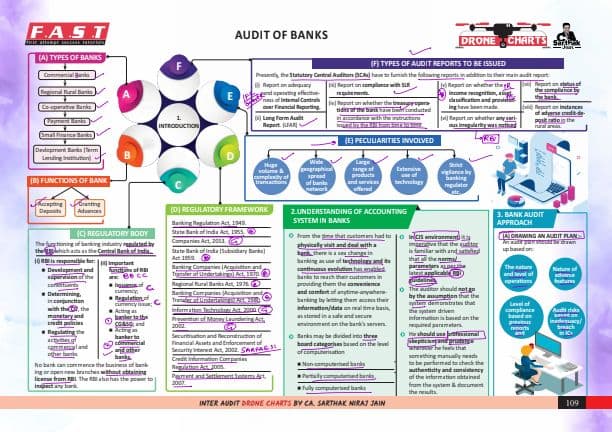 First page of Bank Audit Concept Drone Chart by CA Sarthak Niraj Jain for Quick Revision
