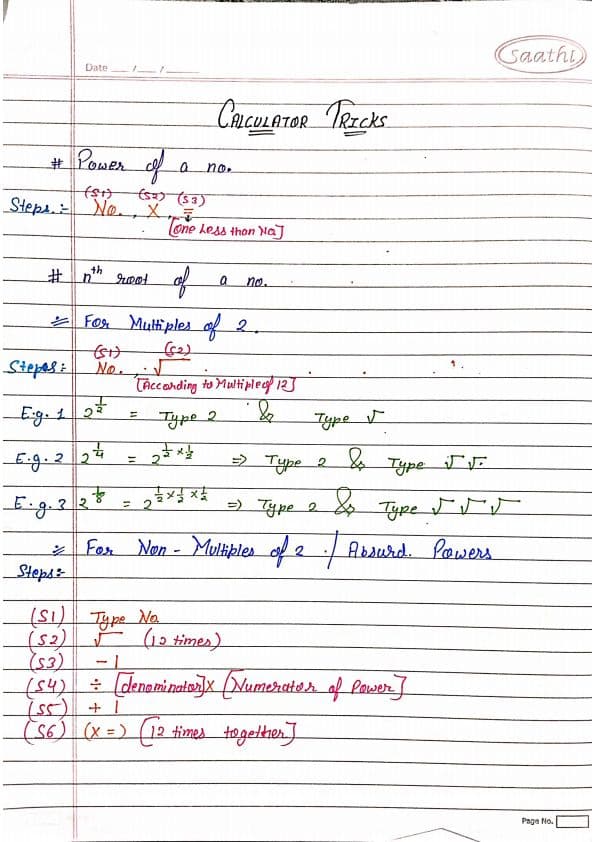 First page of CALCULATOR TRICKS For CA foundation Unlock the power of your calculator for CA Foundation success! Dive into my detailed notes filled with essential calculator tricks tailored specifically for the CA Foundation exam. Maximize efficiency, speed, and accuracy in your calculations, giving you the edge you need to excel in your studies. Elevate your preparation with these strategic calculator techniques.